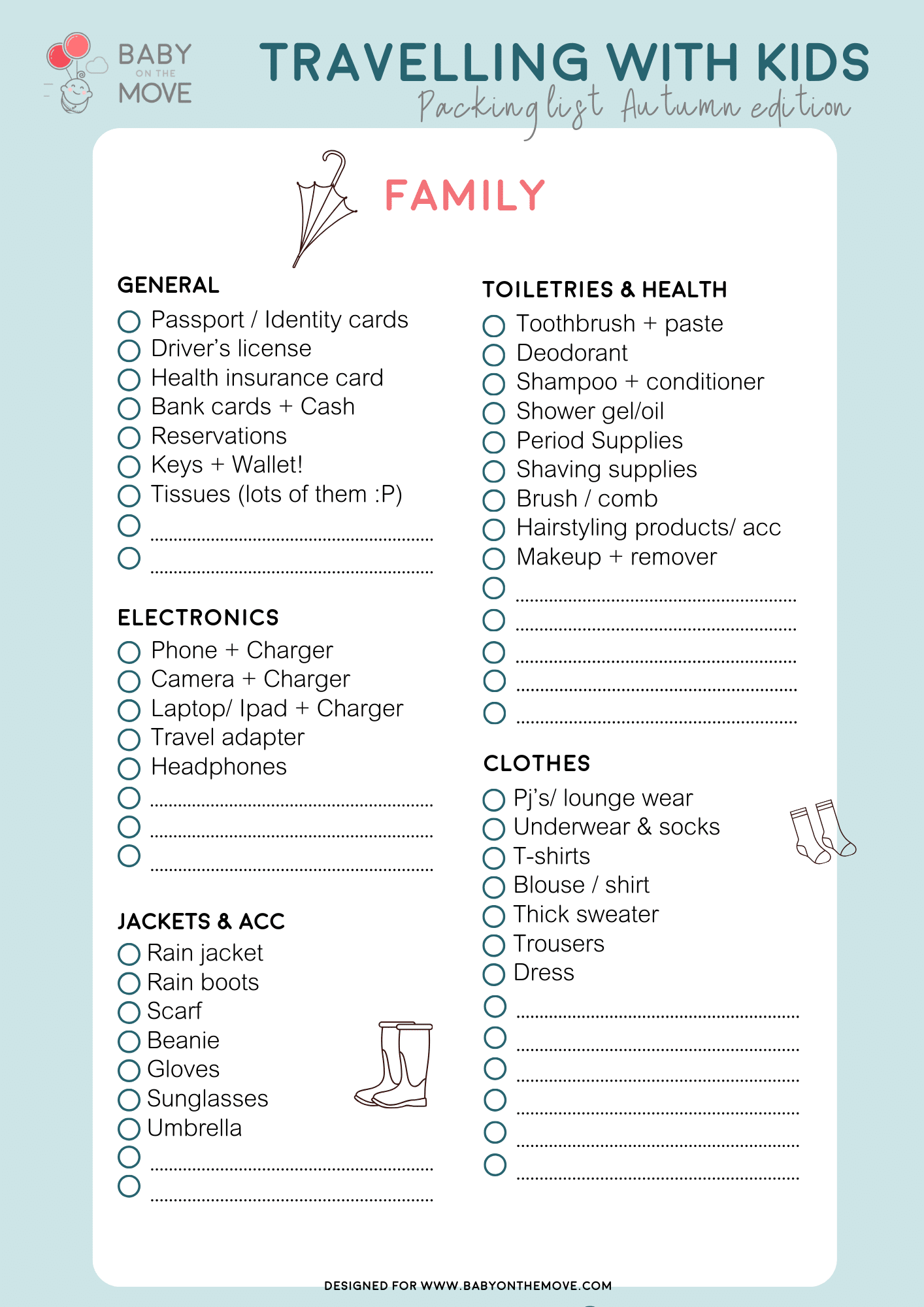 Reis plannen met familie